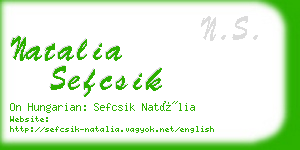 natalia sefcsik business card